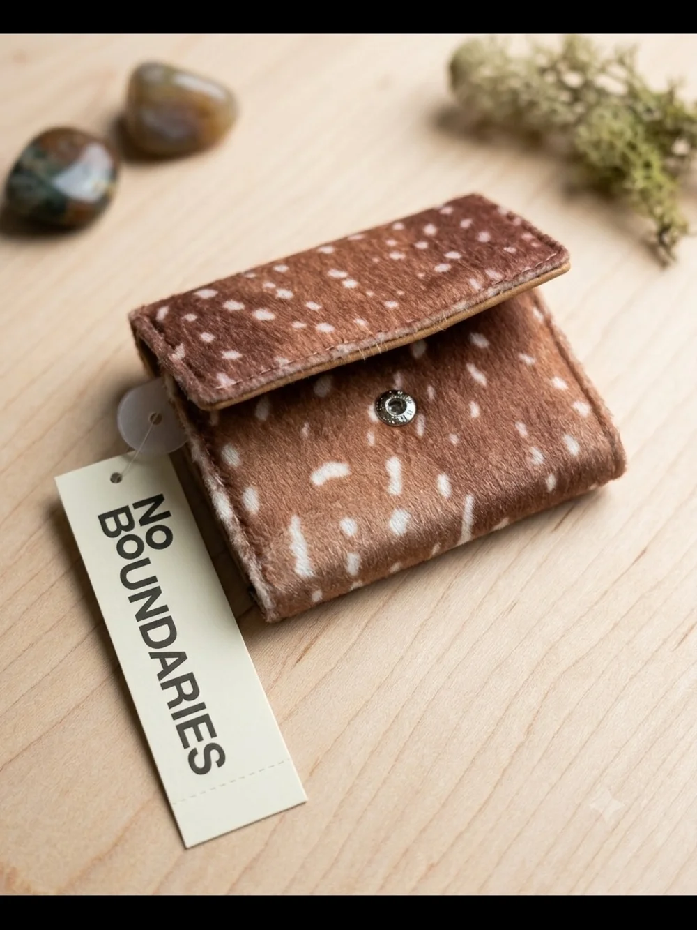 No Boundaries Brown Spotted Haircalf Card & Coin Pouch